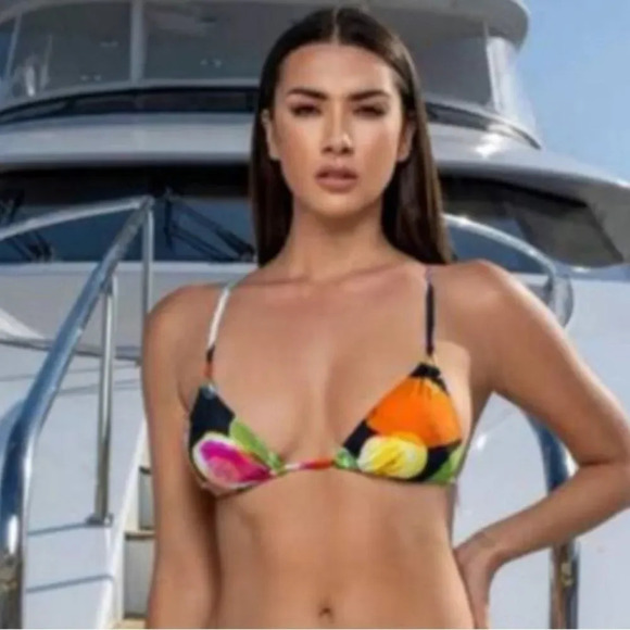 Women's Bikini Top Tropical Fruit material Swiminista x Christian Lacroix - Picture 1 of 5